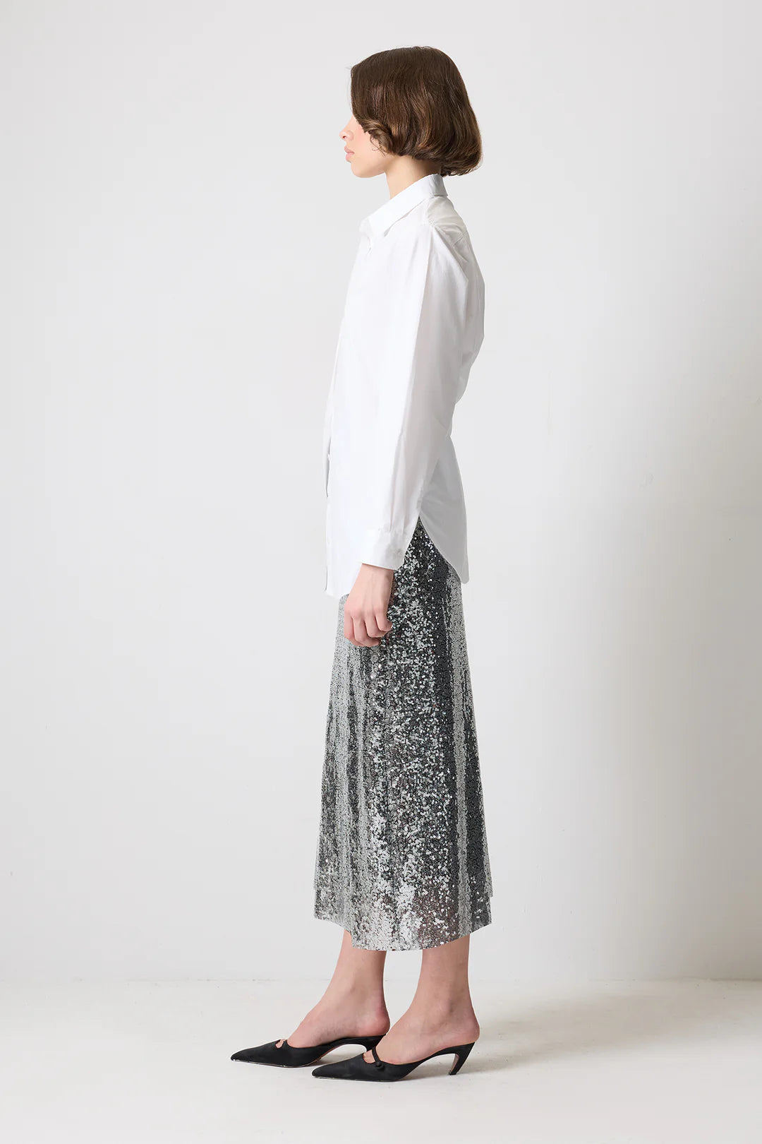 Silver Sequin Skirt
