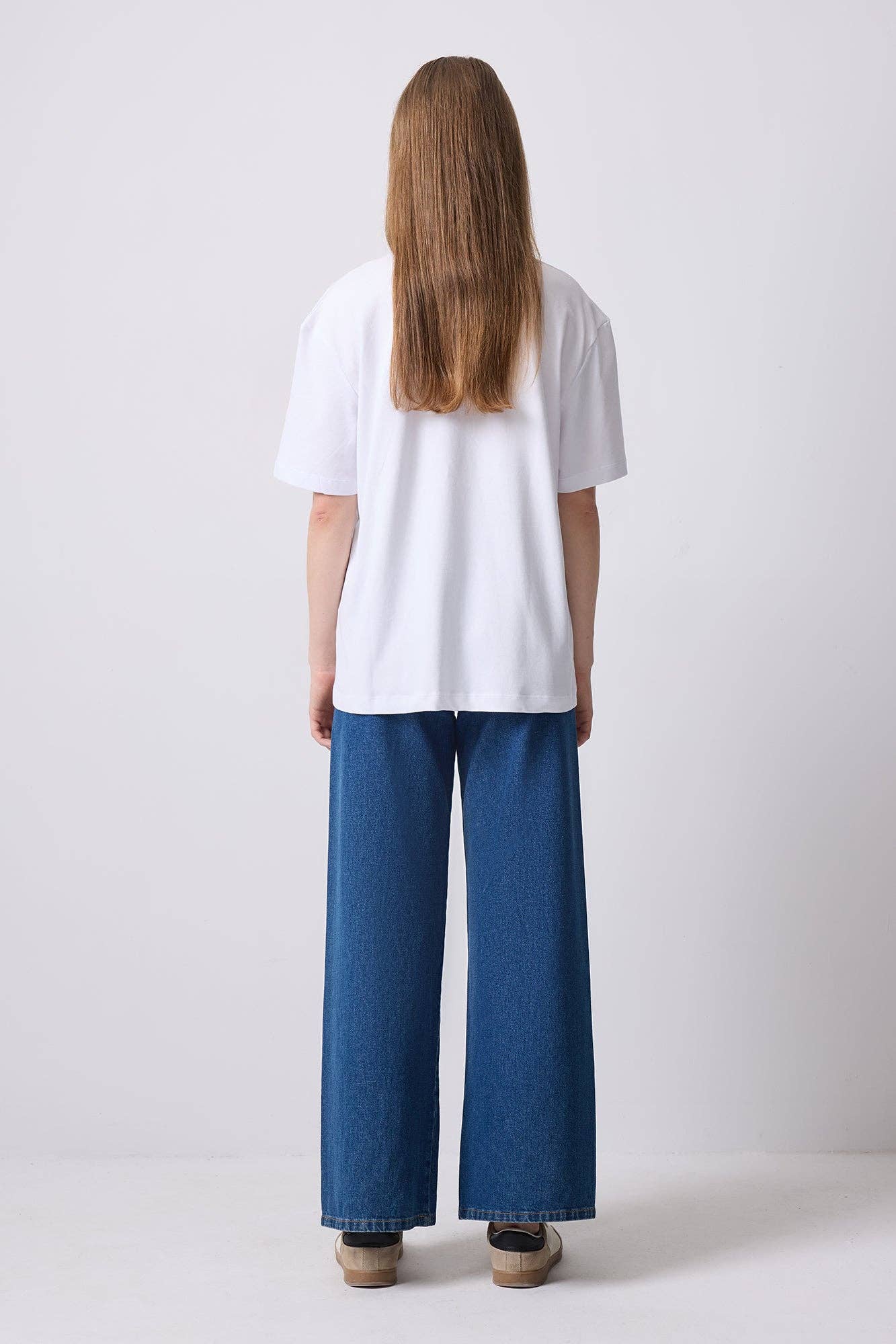 Jewelled Oversized Cotton Tee- White