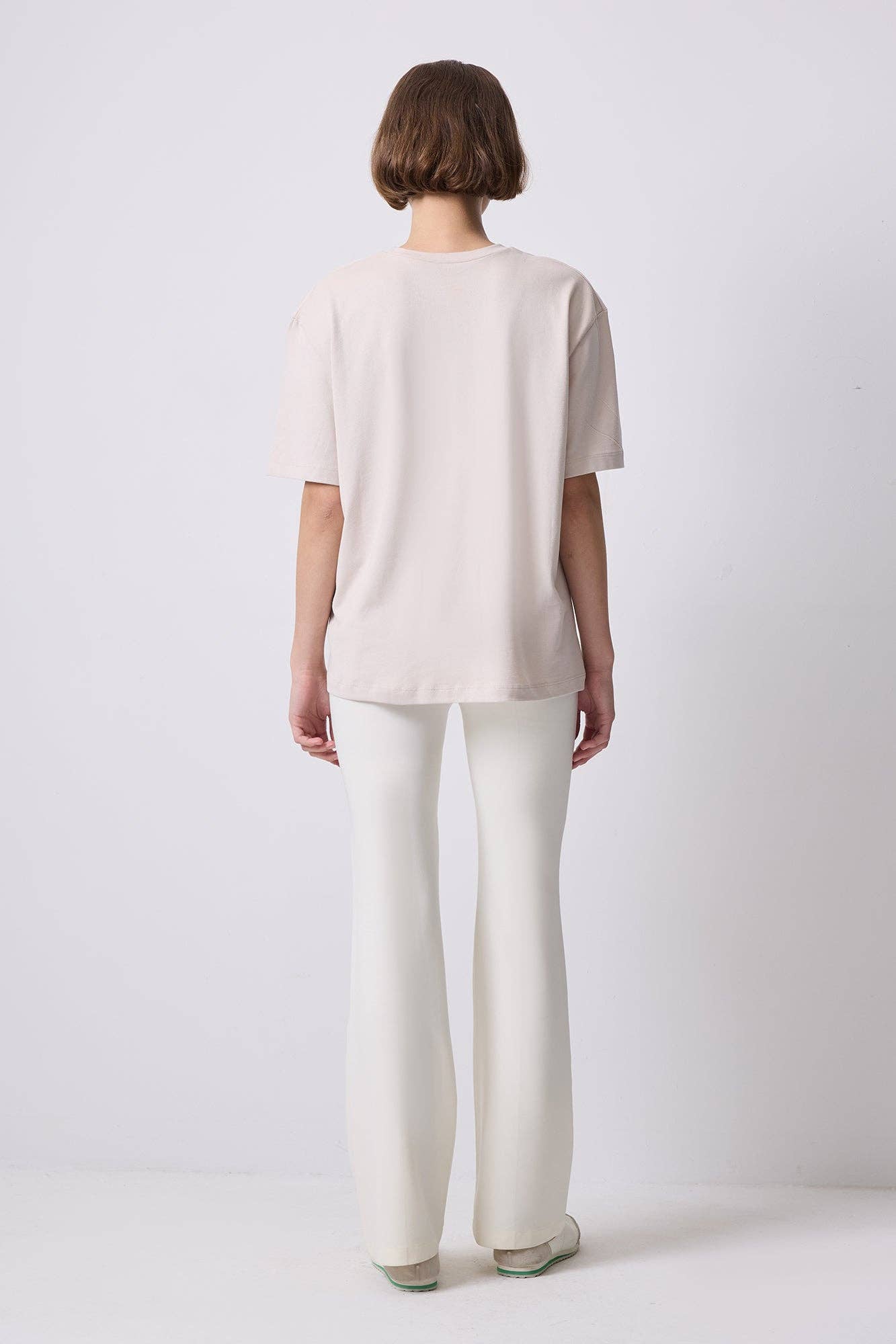 Jewelled Oversized Cotton Tee- Stone