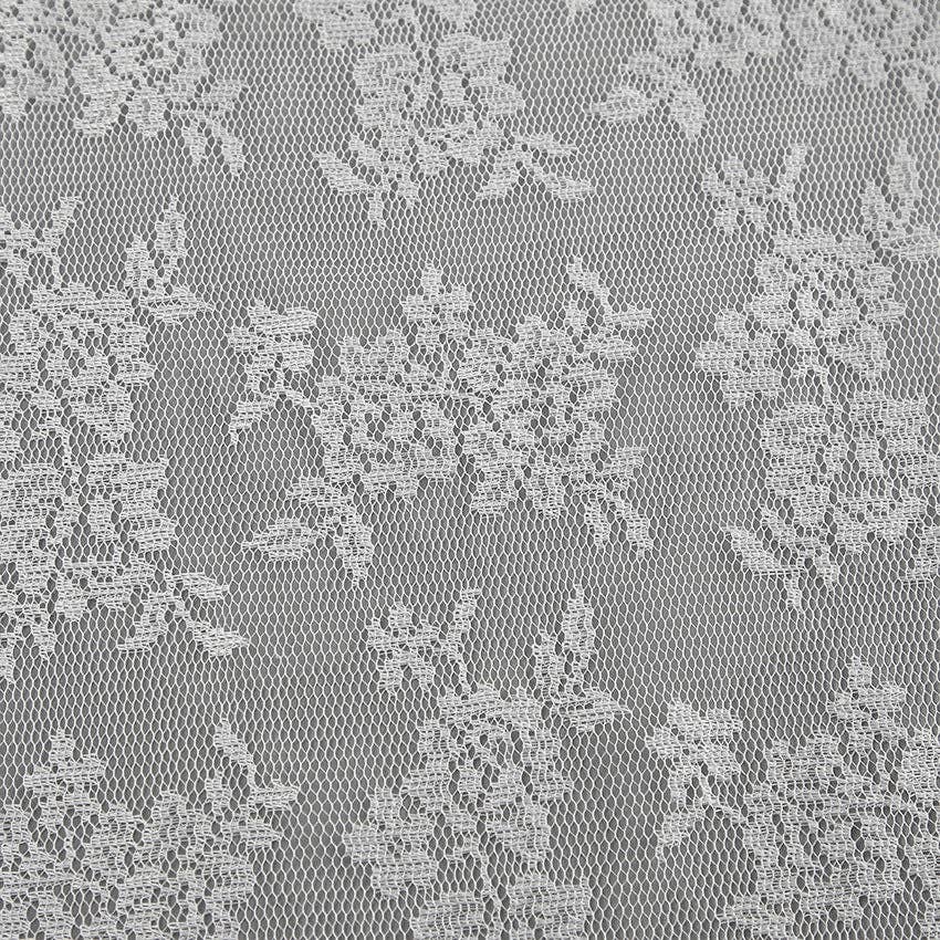 Lace Detail A-Line Midi Skirt - White
