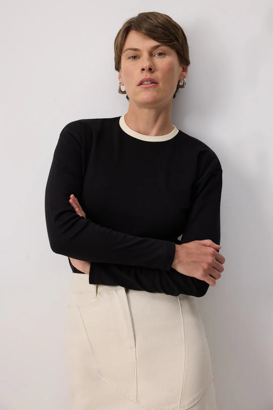 100% Cotton Ribbed Collar T-Shirt