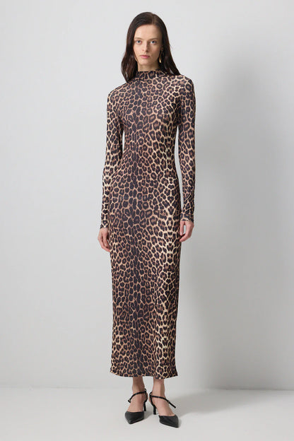 Leopard Patterned Stretch Dress