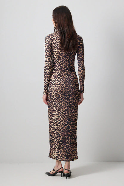 Leopard Patterned Stretch Dress
