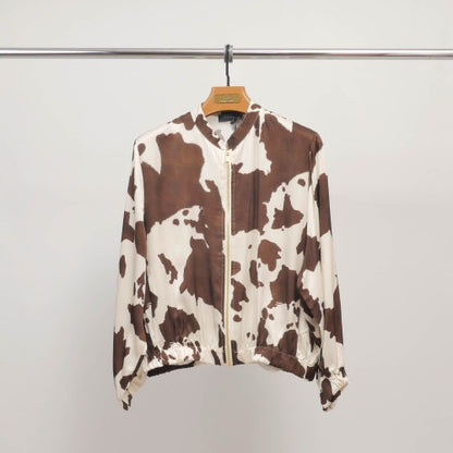 Cow-Print Bomber