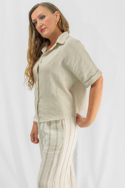 Aria Short Sleeve Linen Shirt