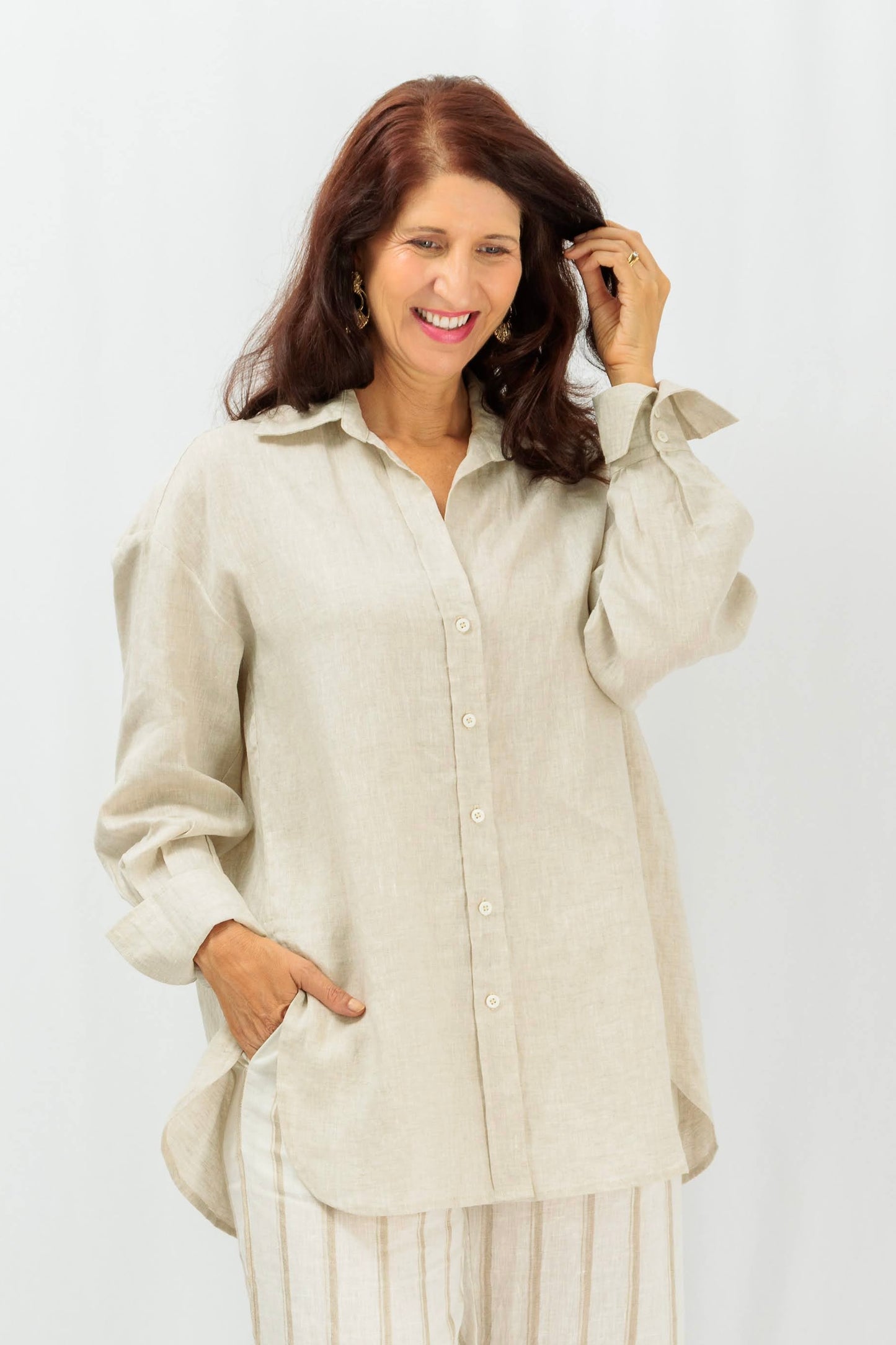 Aria Linen Oversized Shirt